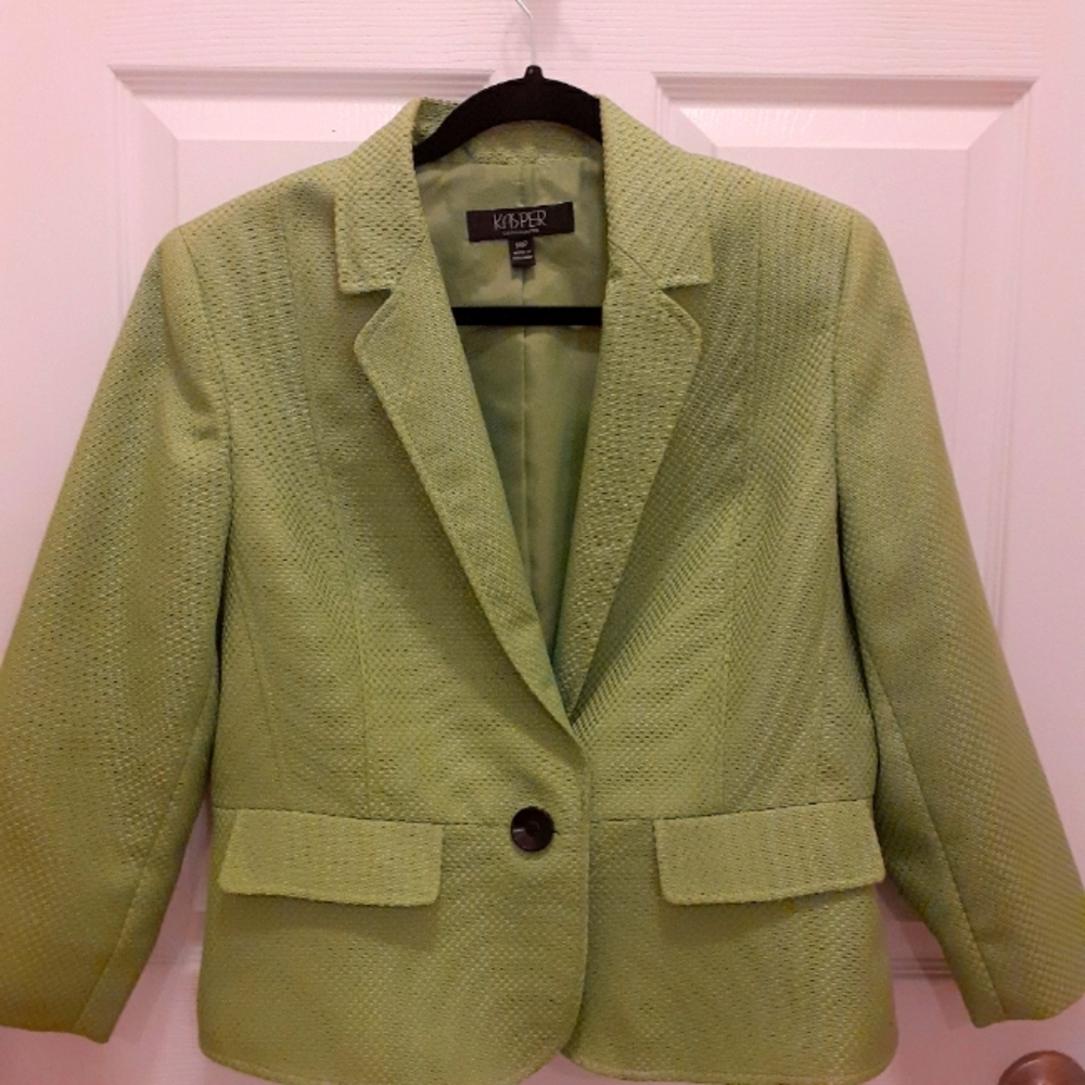 Kasper Lime Green Textured Blazer